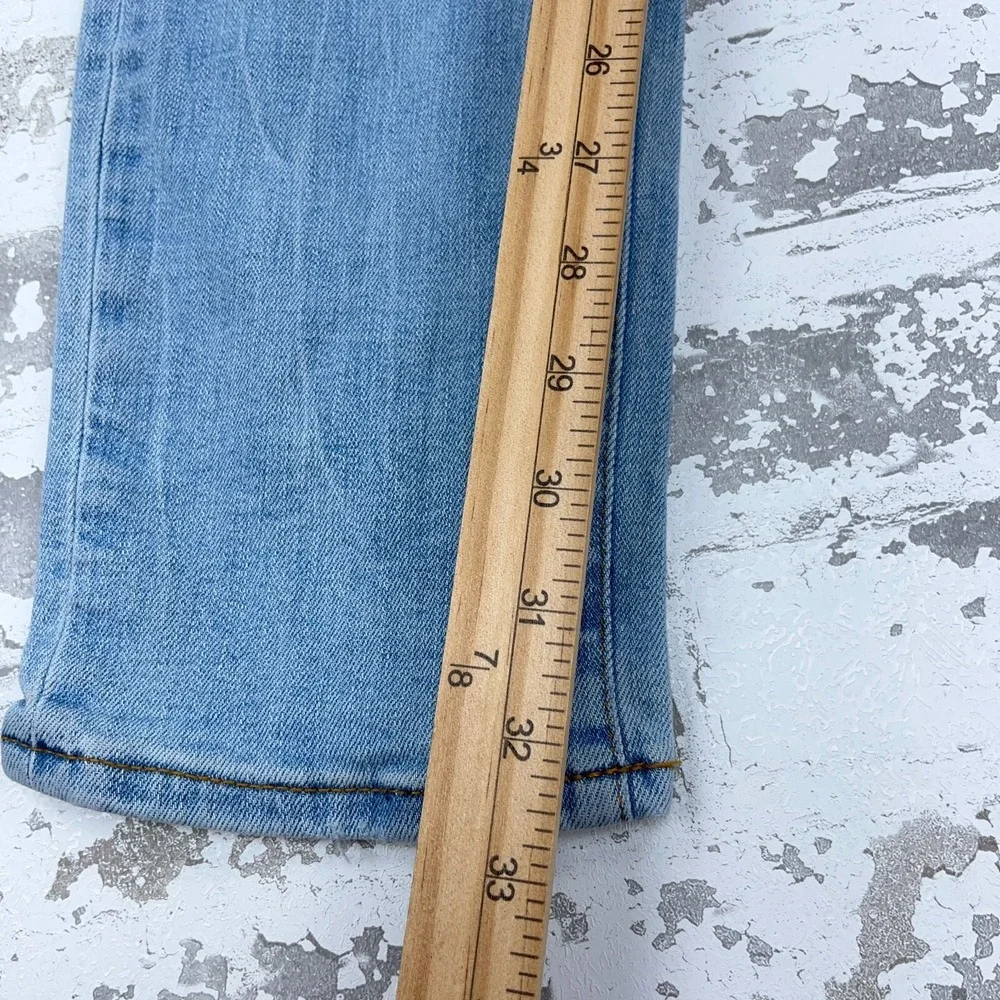 American Eagle Jeans Men 30x34 Athletic Skinny Fit Light Wash Faded Holes Ripped